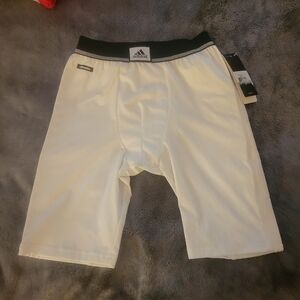 NWT Adidas Performamce Climalite Incite Slider No Cup Med White Athletic Shorts